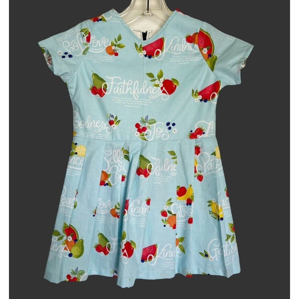 NEW Girls Dress Shorts Sleeves Dress 4T multifruit print - Picture 2 of 14